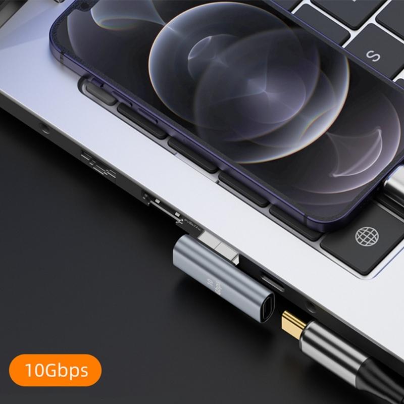 Konvertor USB C samice na USB 3.0 samec 10 Gbps USB C na USB 3.0 úhlový 90 stupňů pro prodlužovací konektor USB C