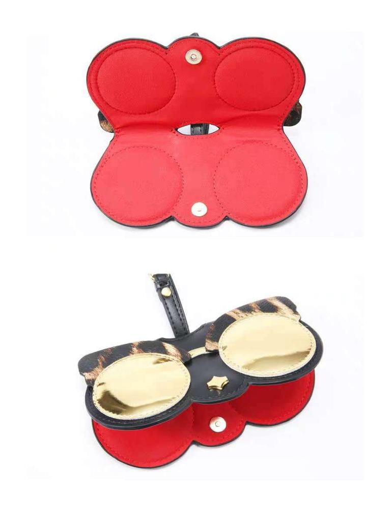 PU Leather Sunglasses Case with Hook Pendant - Trendy TikTok Style for On-the-Go