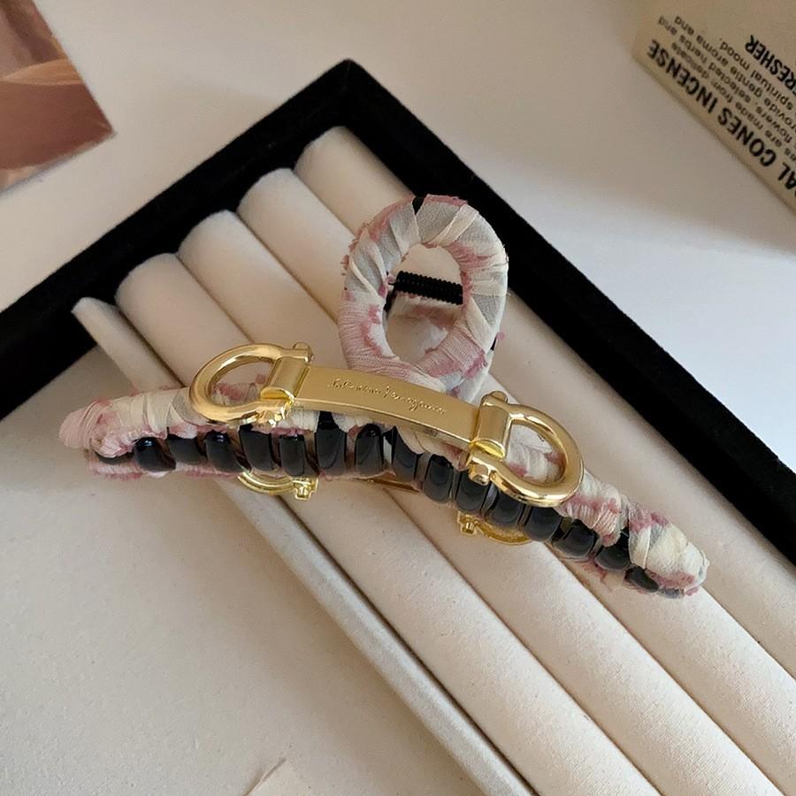 Autumn and winter retro double-sided plush flower grab clip hairpin back head shark clip French sweet hair accessories woman