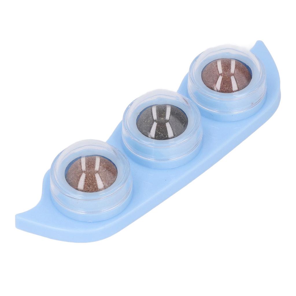 Catnip Balls Rotatable Teeth Cleaning Interactive Pea Shape Kitten Licking Toy for Chewing Indoor