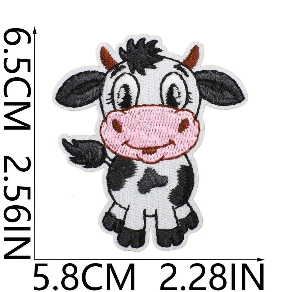 Human Second Mother Cow Embroidery Cloth Sticker Energy Origin Cow Patch Sticker Computer Embroidery Chapter Boy Clothing