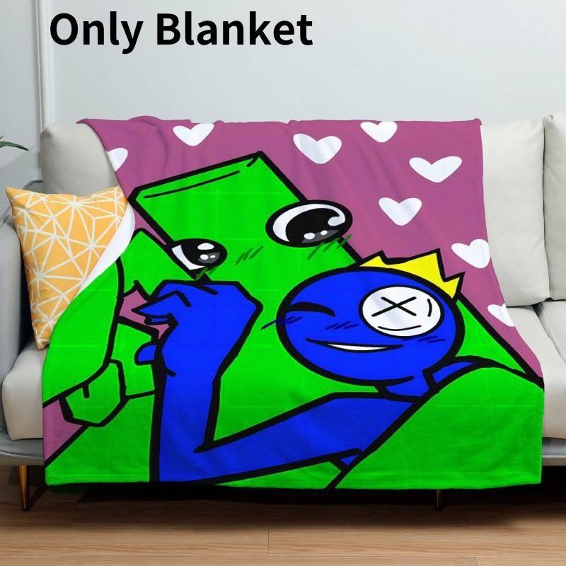 Gemütliche Cartoon Rainbow Friends Fleece-Kuscheldecke Für Kinder Weiches Plüschmaterial