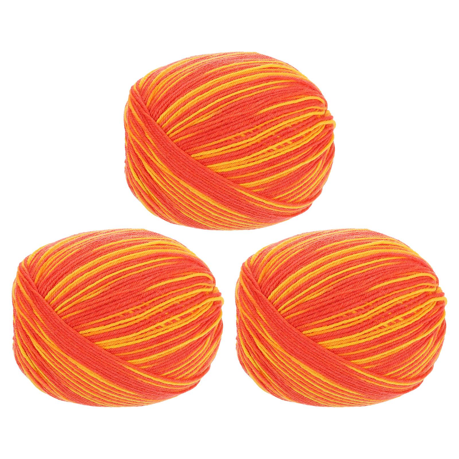 

100% Wool Yarn 4-Ply Wool Roving Luxurious and Soft Yarn Hand Dyed Yarn for Hand Knitting Crocheting, 3.52 OZ, 306 Yard 3 Ball помаранчевий