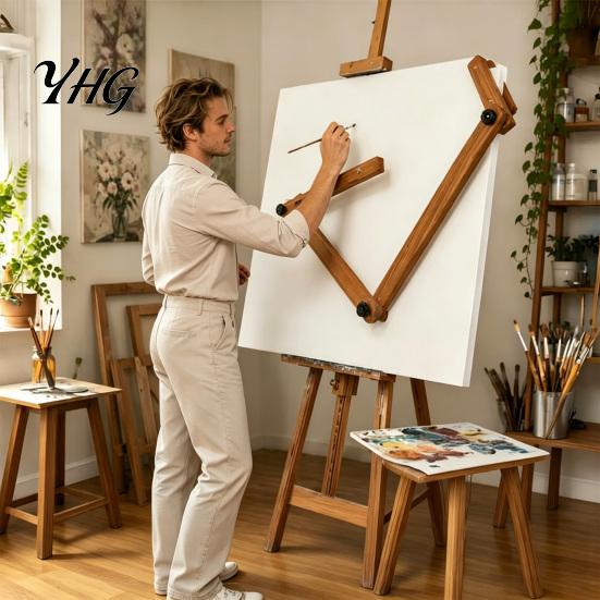 Hand Steadying Device Adjustable Artist Rest for Easel, Wooden Painting Arm Support Bridge Bridge, Stabilizer Tool Detail Drawing
