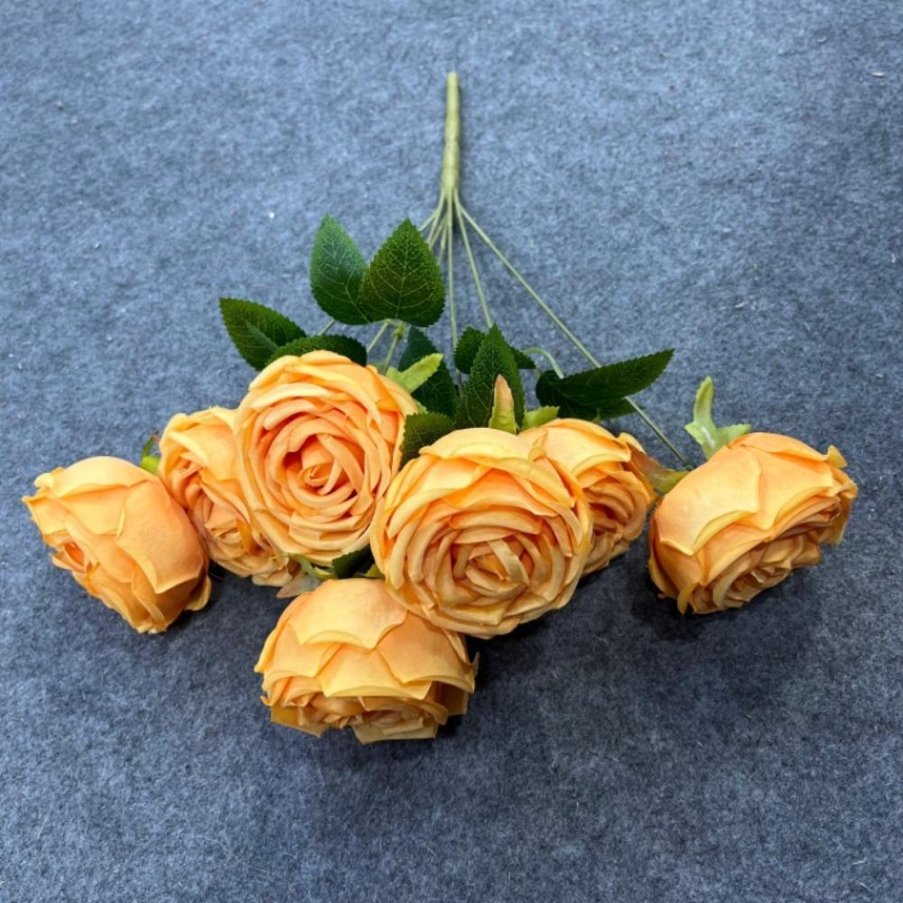 

7 Heads Real Happy Imperial Rose Flower 9 Colors Photography Photo Gift Valentine s Day Flowers Mini Crystal Grass Bouquet жёлтый