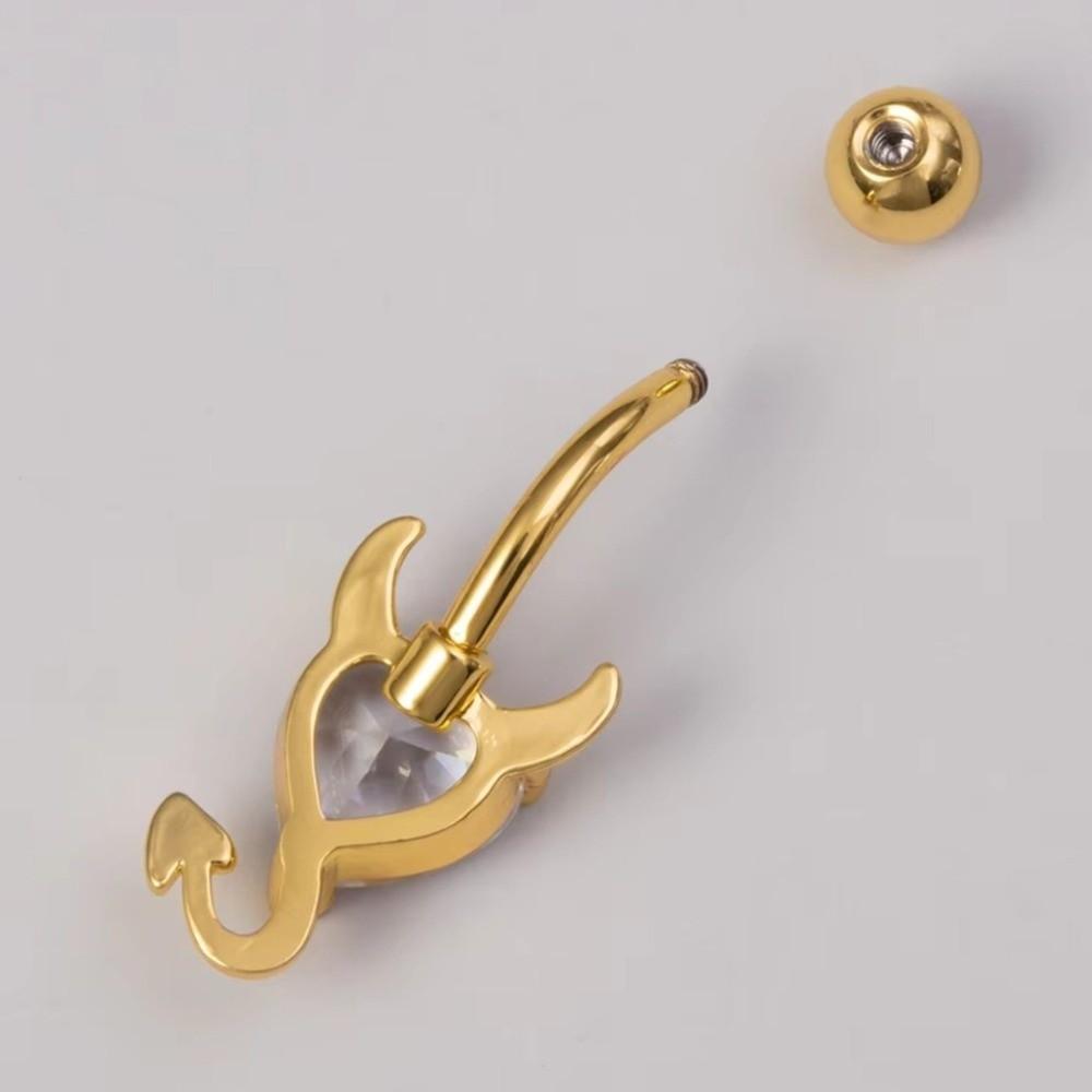 Copper Gem Navel Piercing Zircon Shiny Body Jewelry Fashion Crystal Ball Belly Button Rings Men