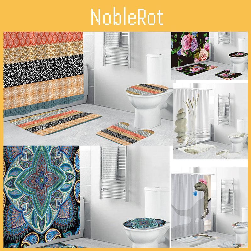 Bohemian Dinosaur Stone 3d Digital Printing Waterproof Polyester Curtain Shower