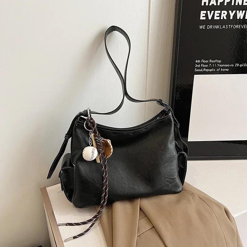 Luxury Feminine Shoulder Hobo Bags Versatile Crossbody High Quality PU Commuting Simple Fashionable New Style