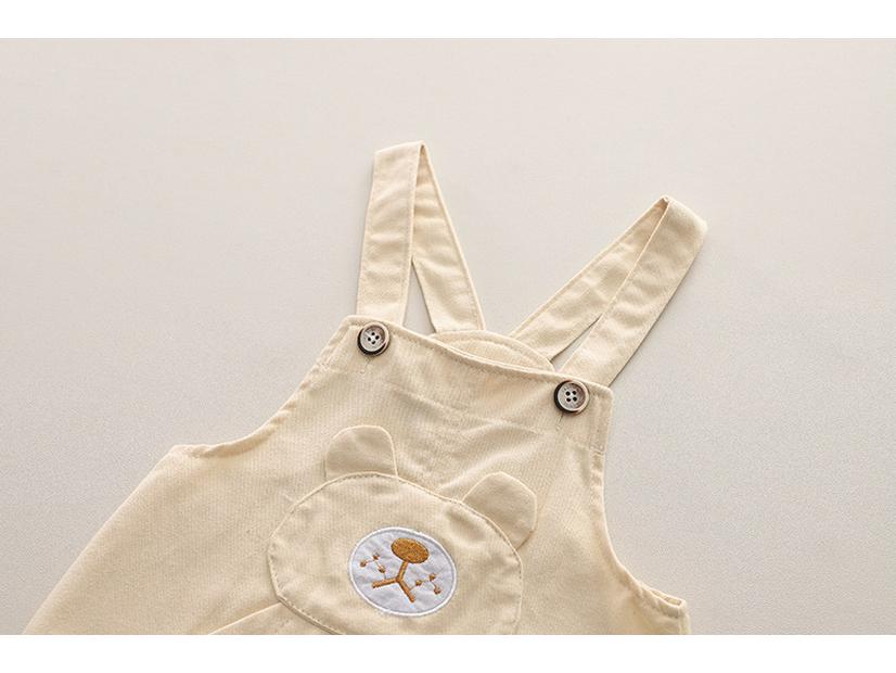 Boys' Bear Sweatshirt & Overalls Set - Spring/Autumn 2025 Casual Two-Piece for Infants