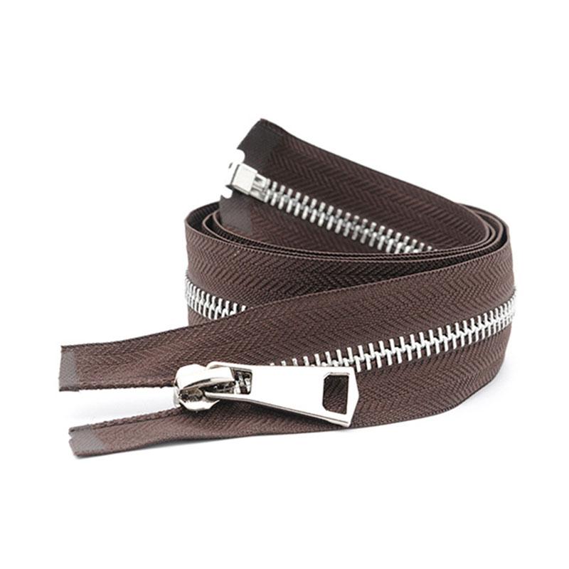 1PC DIY Sewing Garment Accessories Single Slider Gold Silver Open Ended Jacket Long Zip Heavy Duty Fastener Metal Zipper #5