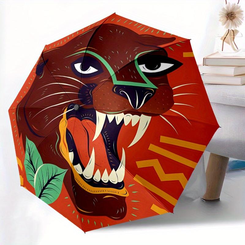 1pc Panther Automatic Opening/closing umbrella, Reinforced 8-Rib Construction, Compact Travel Umbrella yy250808147