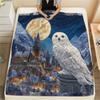 1Pc Cartoon Print Flannel Blanket, High Quality Comfortable for All Seasons, Home Decor, Warmth and Comfort, Perfect for Christmas Birthday Gift