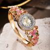 Quartz Movement Rhinestone Dress Watch Round Dial Quartz Bracelet Wristwatch  Casual Occasion