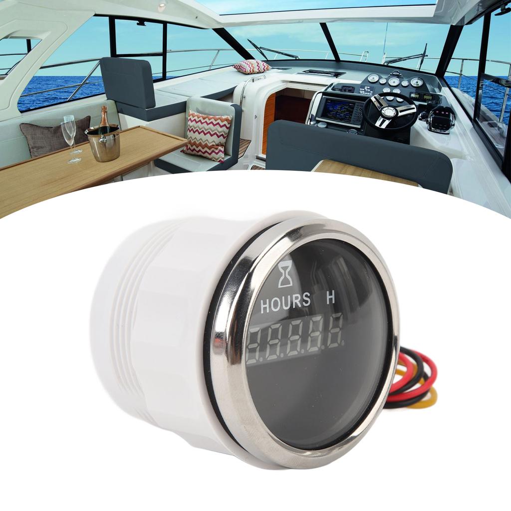 932V 52MM Boat Round Digital Hour Meter High   Hourmeter Round Gauge for RVs Yachts Fishing Boats