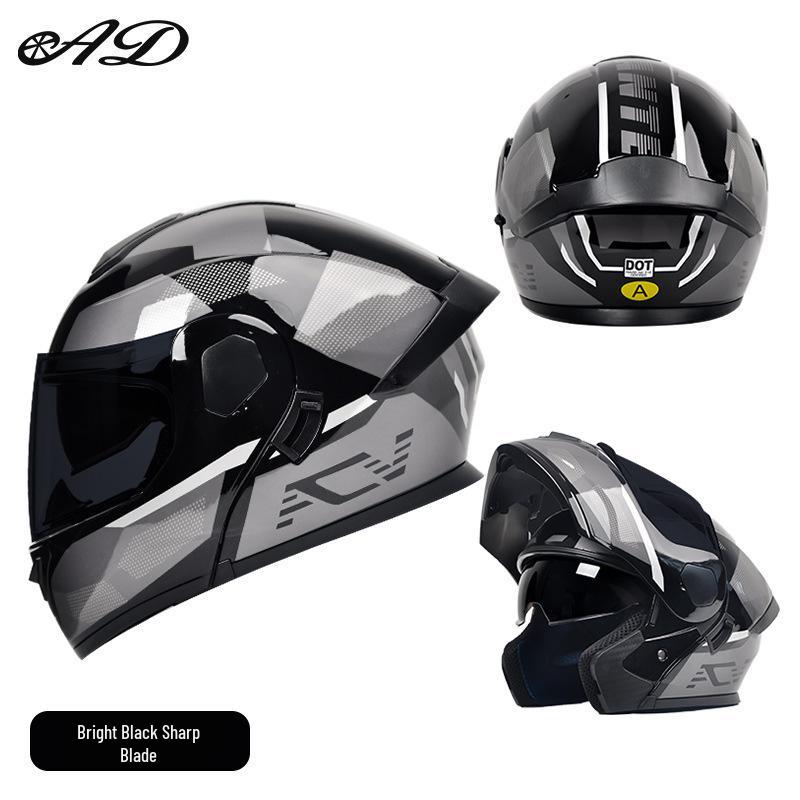 AD All-Season Flip-Up Full Face Motorcycle Helmet, 3C/DOT Certified for Men and Women