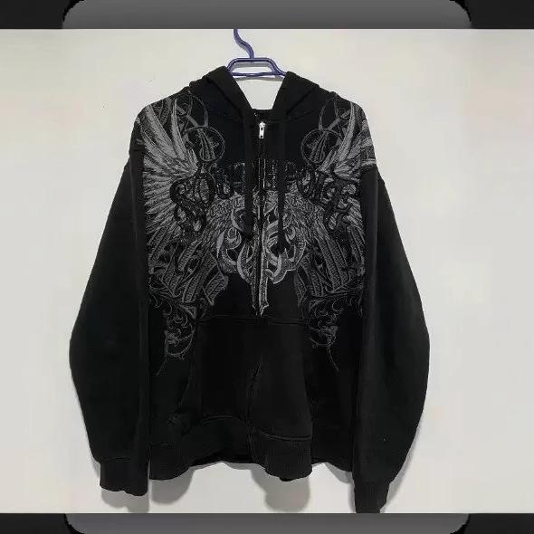 Custom Black Four-Leaf Clover Zipper Hoodie Sweatshirt for Teens