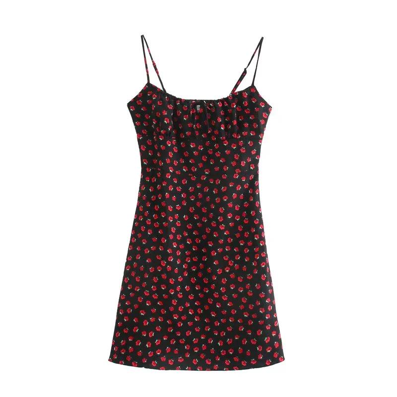 

2022 Summer Print Sling Dress: Elastic Slim Fit, Backless Mini Dress Small