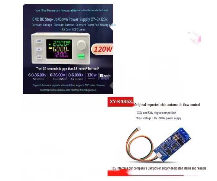 SK120X CNC Adjustable DC Step-Up/Down Power Supply 6A Module - Constant Voltage/Current & Solar Charging