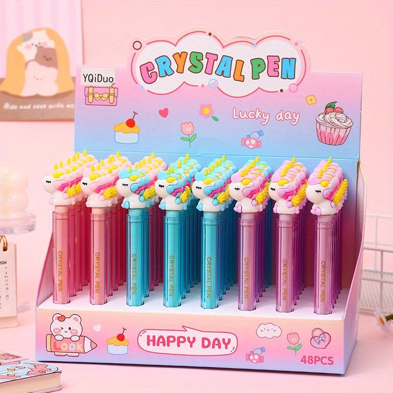 

48 шт. ручка-роллер 0,5 мм в форме кристалла единорога, мультяшная ручка, ручка с высоким внешним видом, подарочная ручка, креативная красивая канцелярия, сезон «Снова в школу» Random style 48pcs