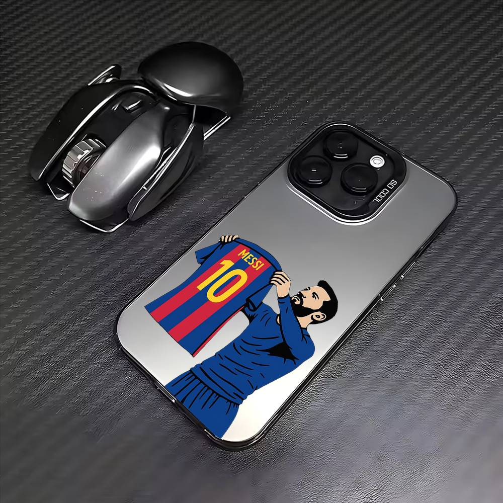 

L-Leo M-Messi LIONEL Phone Case For iPhone 17, 16,15,14,13,12,11 Plus,Pro Max, Colorful Silver Funda Cover iPhone16