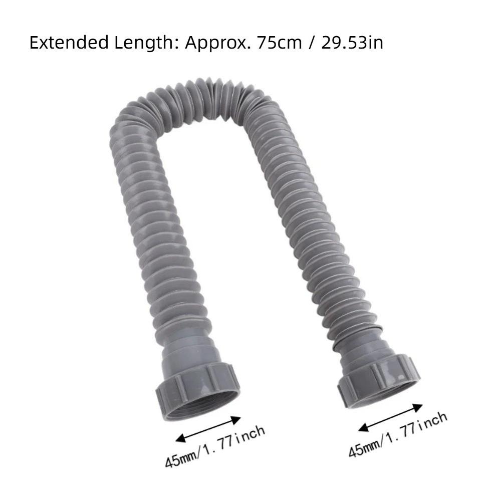 Leakproof Design Sink Drain Hose 45mm Inlet P Trap Pipe Kit Under Sink Plumbing Pipe Slotted Basin