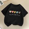 Girls Fashion Tshirts with Love Print Childrens Tops Summer Kawaii Childrens Clothing Colorful ONeck Short Sleeve Tshirts