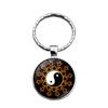Chic Yin Yang Taiji Time Gem Keychain Zinc Alloy Key Ring With Unique Colors