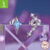S925 Silver-Plated Platinum Twelve Constellation Stud Earrings Mango Star Female Niche Design Simple Earrings Stacked