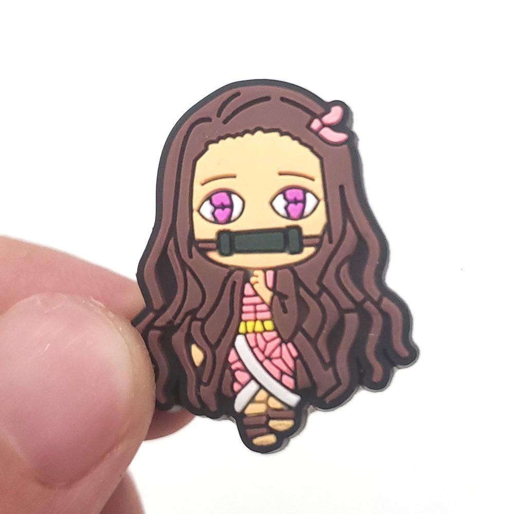 Demon Slayer Series Shoe Buckle Charms - PVC Soft Rubber Clog Accessories