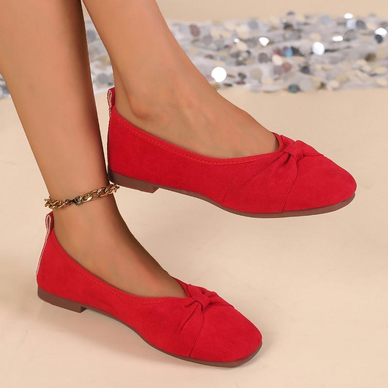 

Мода 2025 Мода Женские балетки с мелким вырезом Новые с квадратным носком Повседневные Большого размера Легкая мягкая подошва Удобные Самые продаваемые Балетки Низкий каблук 43 красный