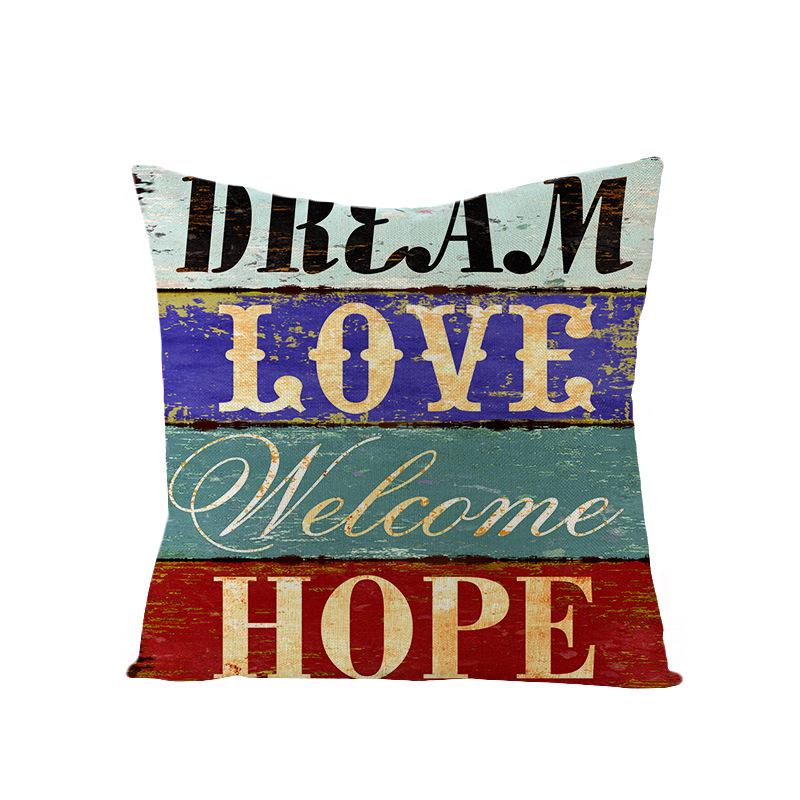 Home Polyester Pillowcase Retro Book Brief Series Square Sofa Pillowcase