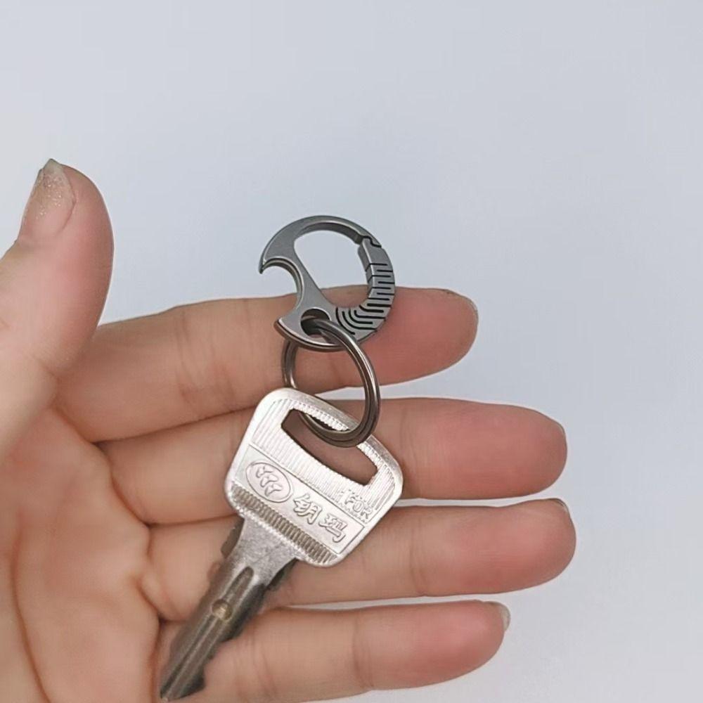 New 3 Colors Titanium Alloy Buckle 20x20mm EDC Key Chain Camping Travel Keychain Outdoor Tool
