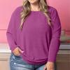 Women's Fashion Casual Solid Color Oversized  Long Sleeve Loose Fit Top