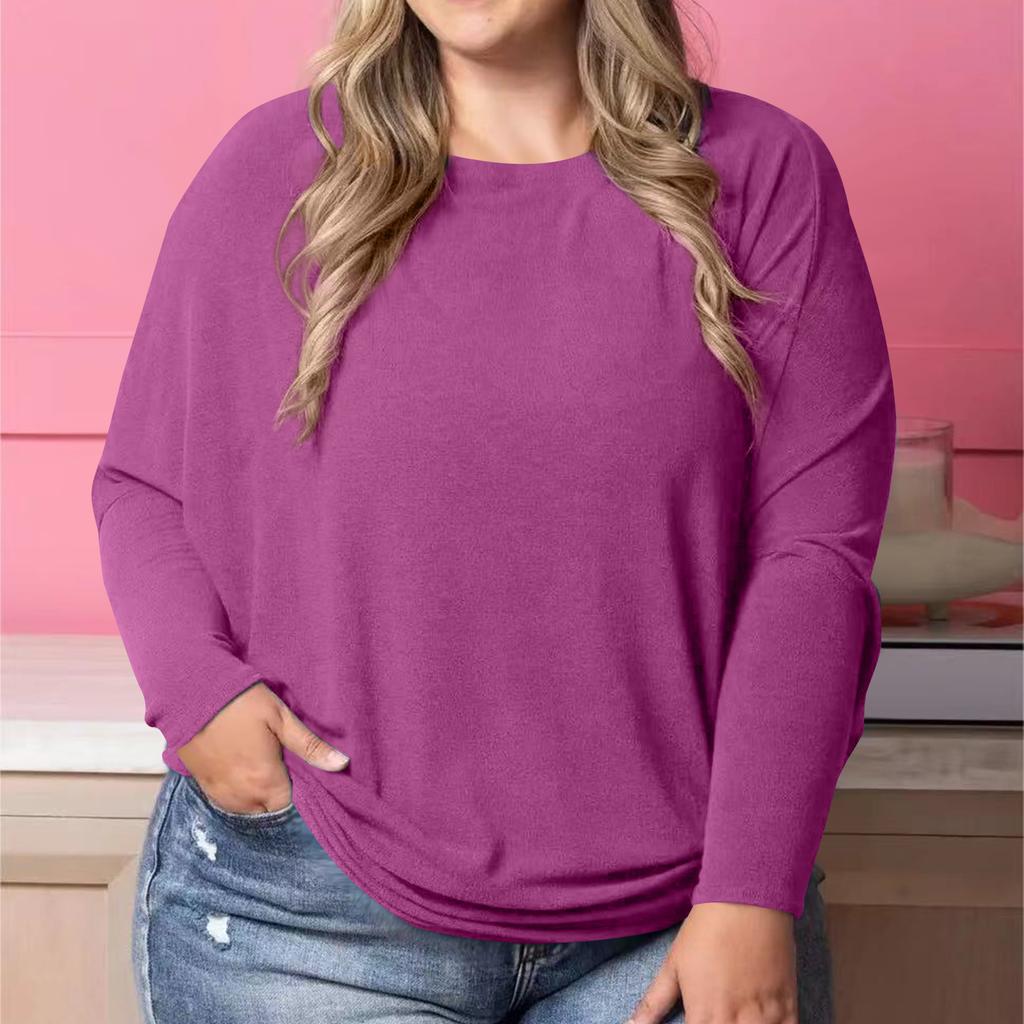 Women's Fashion Casual Solid Color Oversized  Long Sleeve Loose Fit Top