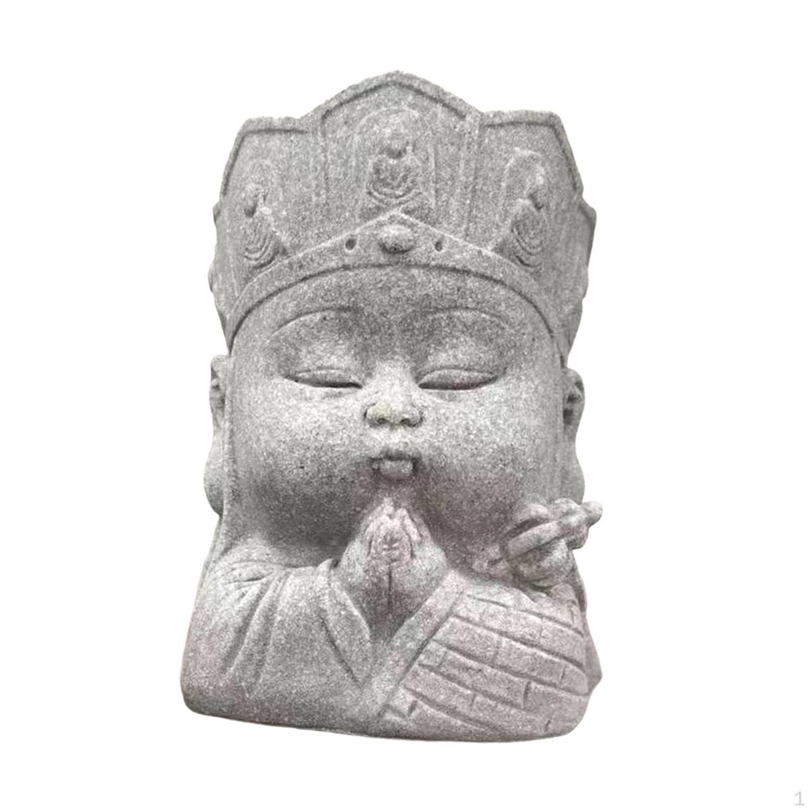 Buddha Monk Statue Sitting Decorative Figurine Sandstone Sculpture Tea Pet Style A