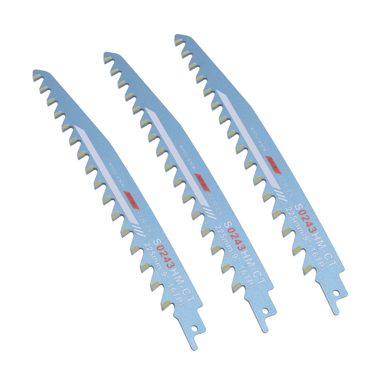 

3 шт. Полотно для сабельной пилы Синее 9 дюймов 16 зубьев на дюйм Карбидное режущее Полотна для сабельной пилы для Пористых