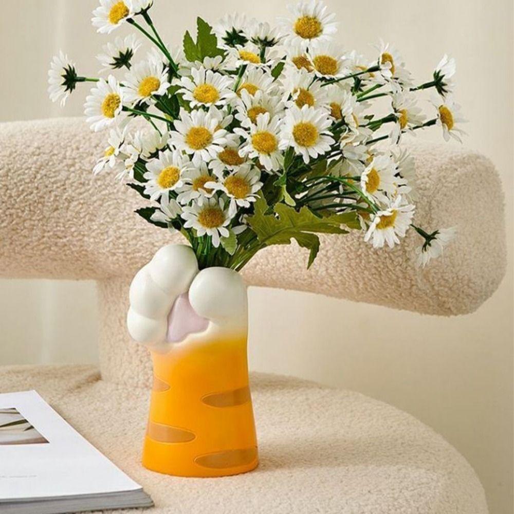 Handmade Desktop Plants Pot Resin Crafts Cat Claw Holder Cat Claw Flower Vase  Flower Arrangement