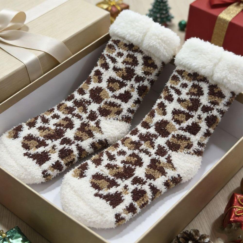 Thicken Plush Fuzzy Slipper Socks Thermal Warm Thermal Slipper Socks Soft Sleep Socks Bedroom Wear