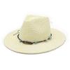 New Ethnic Style Denim Straw Hat Big Brim Sun Hat Summer Hollow Straw Hat Ethnic Style Straw Hat
