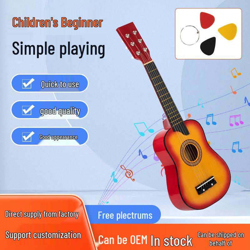 Colorful 25-inch Basswood Guitar for Kids – Beginner's Toy Instrument and Gift