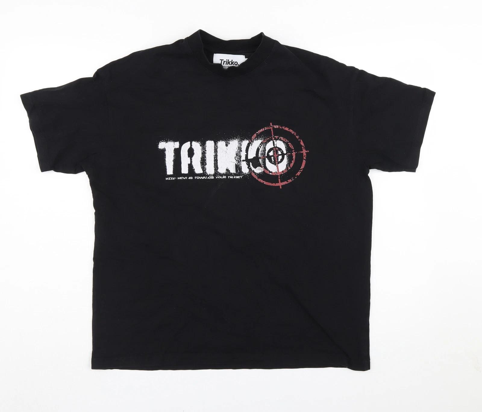 Trikko Men s Black S Graphic Print T-Shirt S