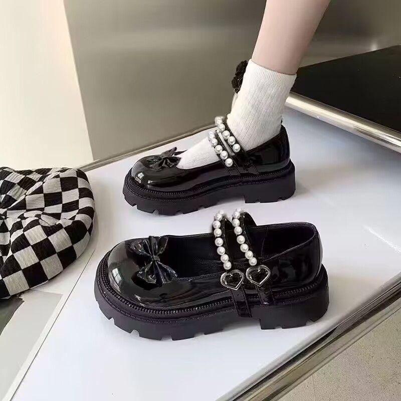 Z Small Leather Shoes Women's Spring and Autumn Muffin Women's Shoes 2025 New British College Style Explosion Platform Love Mary Jane Single