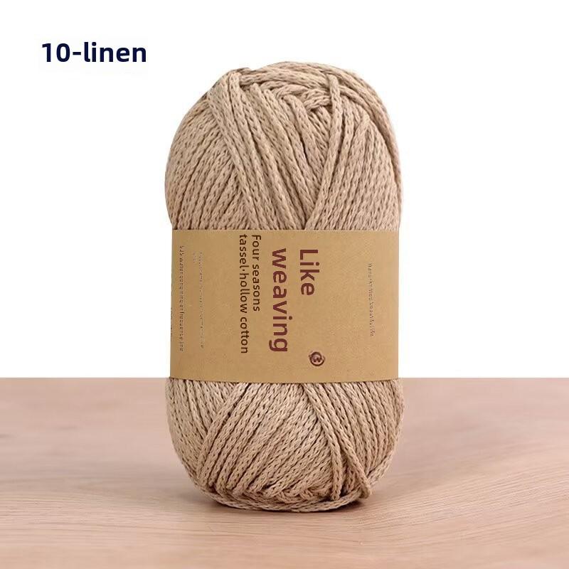 Round 2mm Cotton-Linen Yarn for DIY Crochet Bags & Hats