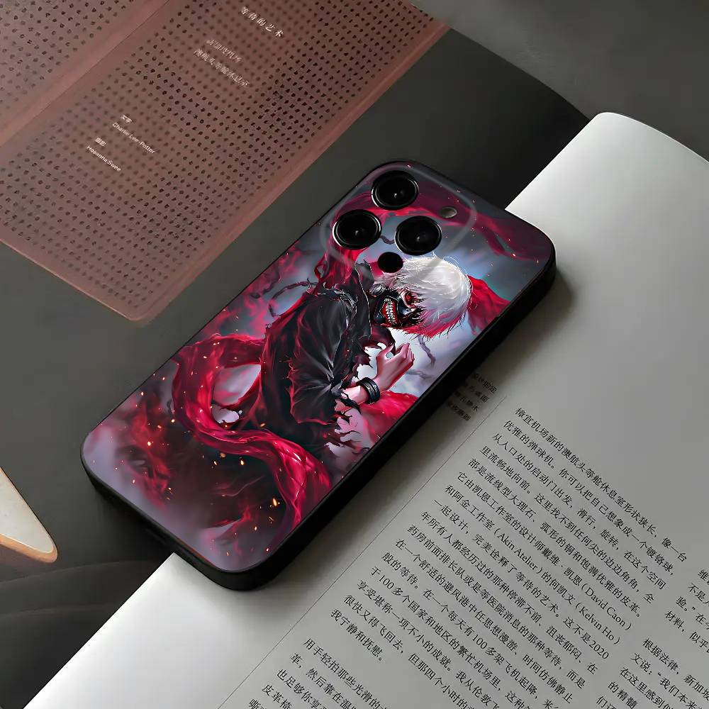 

R-Tokyo Ghoul Kaneki Ken Phone Case For Iphone 16 15 11 13 14 Pro Max 7 8 Plus X Xr Xs Max 12mini Black Shell Cover Case iphone15