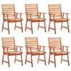 Maison Exclusive - Chaises à manger d'extérieur lot de 6 et coussins Acacia massif