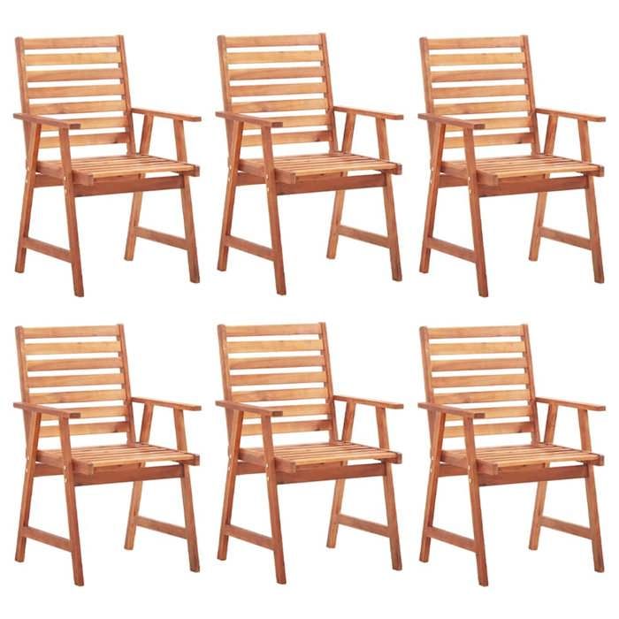 Maison Exclusive - Chaises à manger d'extérieur lot de 6 et coussins Acacia massif