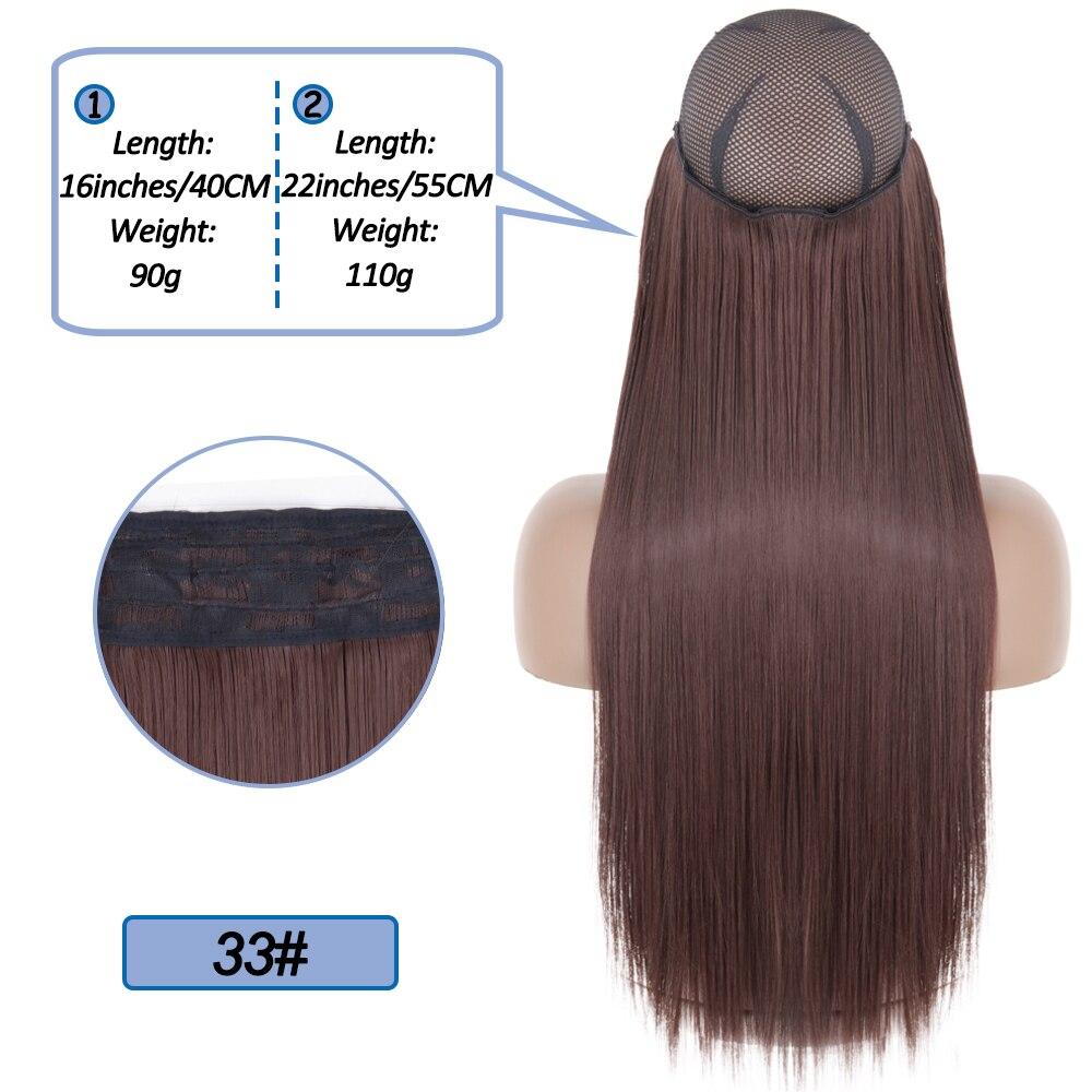 MERISIHAIR No Clips In Natural Hidden Secret False Hair Piece Synthetic Hair Extension Long Straight Fish Line Hair Pieces