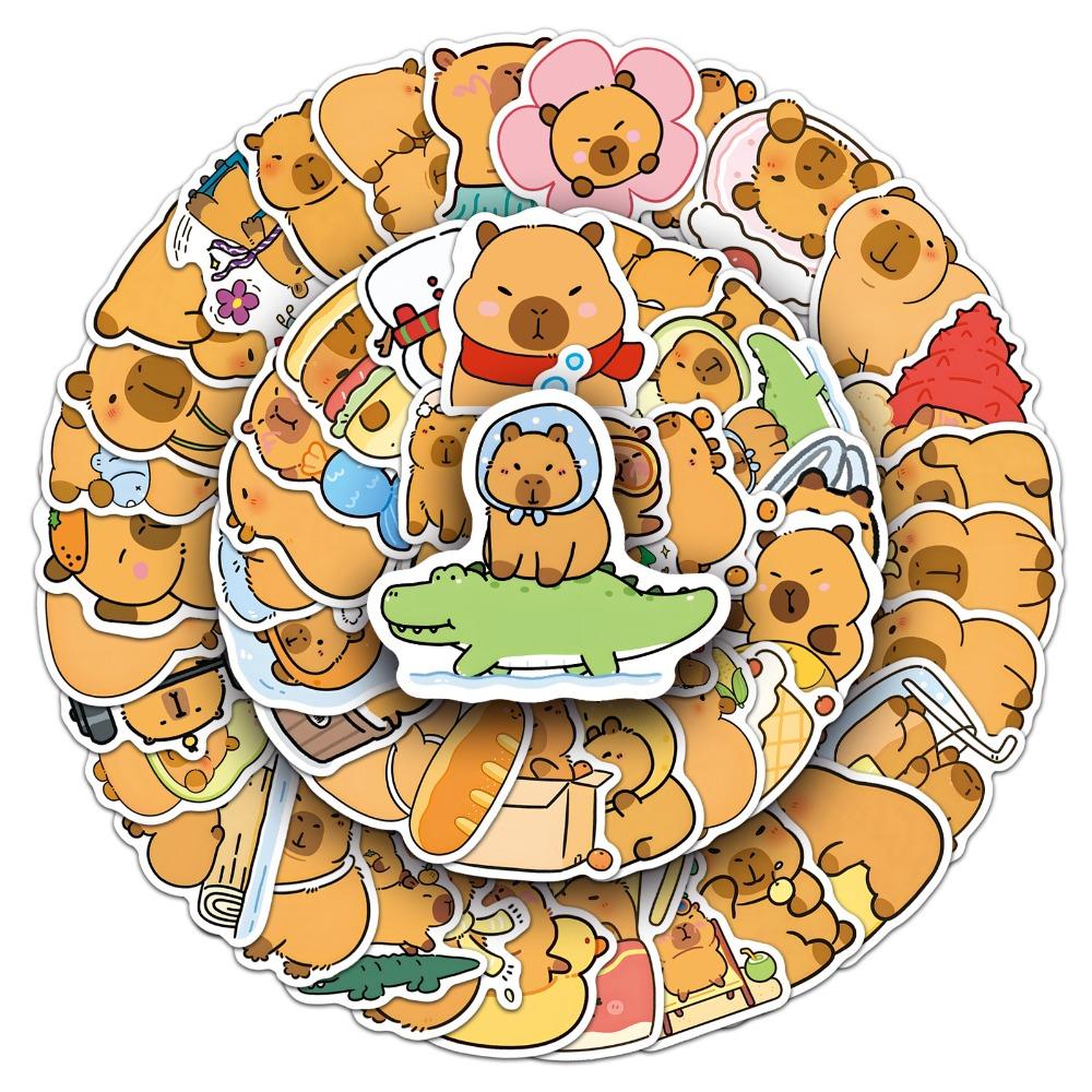 50Pcs Capybara Graffiti Stickers Suitcase Water Cup Stationery Mobile Phone Car Laptop Refrigerator Decoration Diy Decals