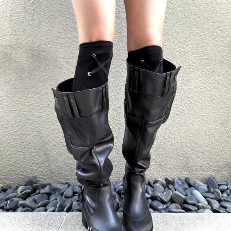 Fashion Thin Boots Women's 2025 Big Tube Wrap Brown Pile Boots