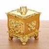 Toothpicks Box European Style Vibrant Color 3 Grids with Lid Relief Pattern Decorative Plastic All-Purpose Toothpick Cotton Swab Organizer Box Home